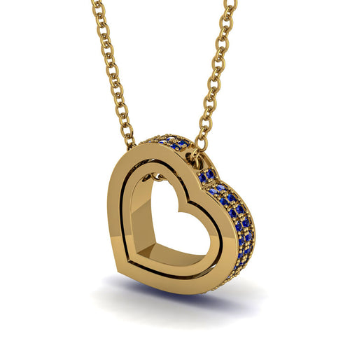 Hidden Sapphires Heart Pendant - Kristen No. 13