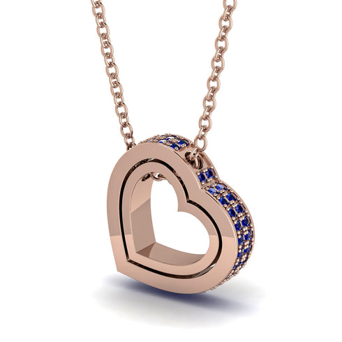 Hidden Sapphires Heart Pendant - Kristen No. 14