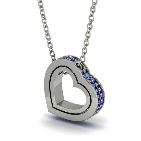 Hidden Sapphires Heart Pendant - Kristen No. 15