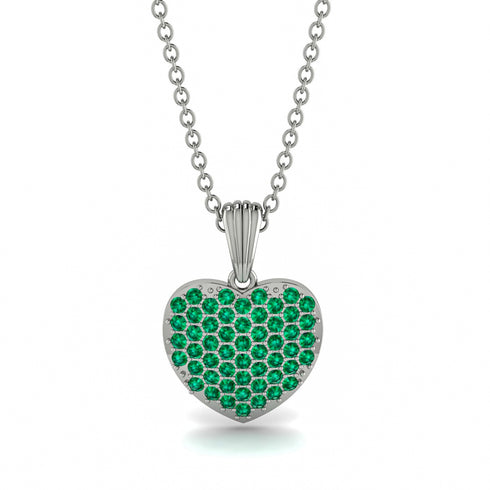 Emerald Pave Heart Pendant - Yasmin No. 6