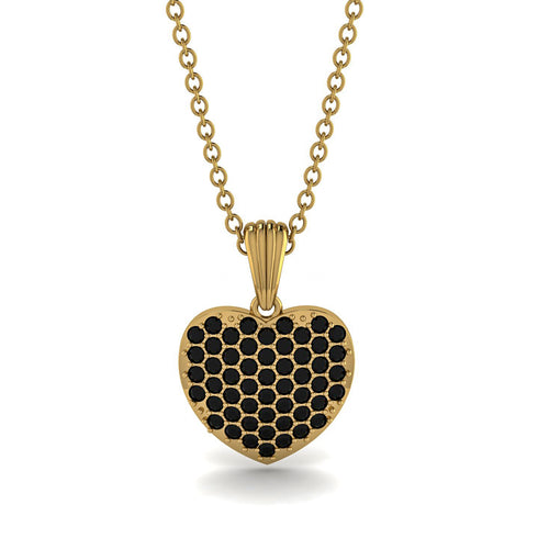 Black Diamond Pave Heart Pendant - Yasmin No. 7