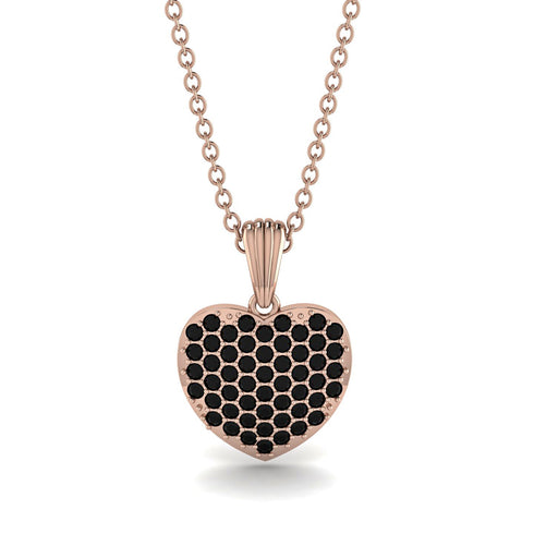 Black Diamond Pave Heart Pendant - Yasmin No. 8