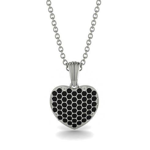 Black Diamond Pave Heart Pendant - Yasmin No. 9