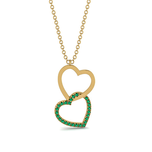 Interlocked Hearts Emerald Necklace - Wendy No. 4