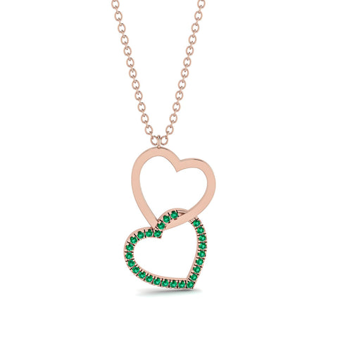 Interlocked Hearts Emerald Necklace - Wendy No. 5