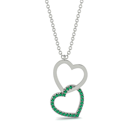 Interlocked Hearts Emerald Necklace - Wendy No. 6