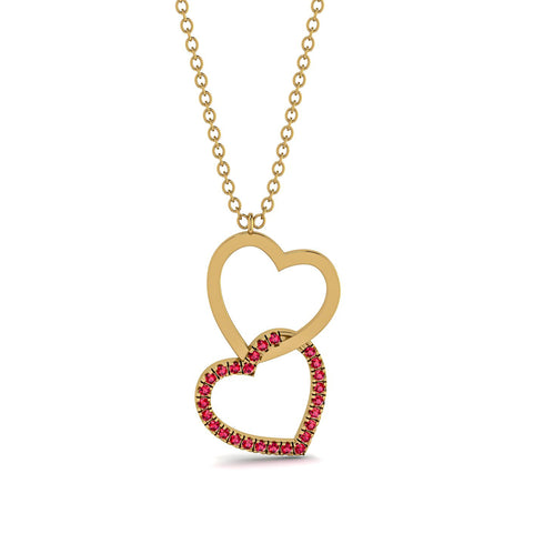 Interlocked Hearts Ruby Necklace - Wendy No. 10