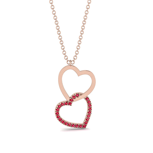 Interlocked Hearts Ruby Necklace - Wendy No. 11