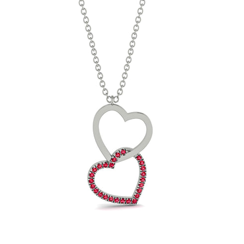 Interlocked Hearts Ruby Necklace - Wendy No. 12