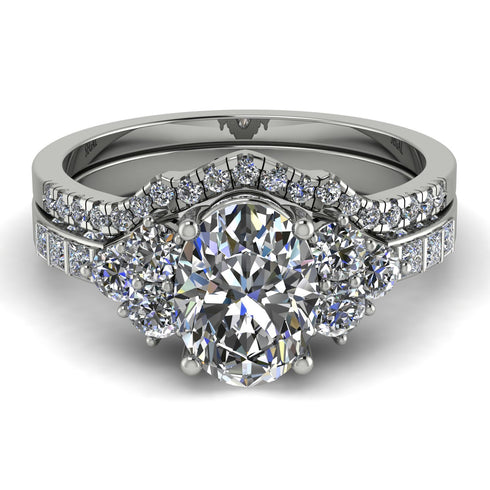 Oval Glamorous diamond Bridal Set - Mariah No. 3