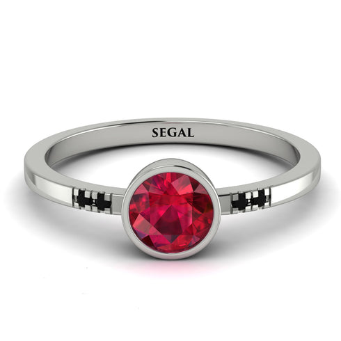 Bezel Minimalist Ruby Ring - Kinsley No. 27