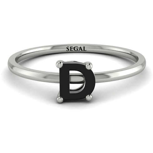 D Letter - Initial White Gold Diamond Ring