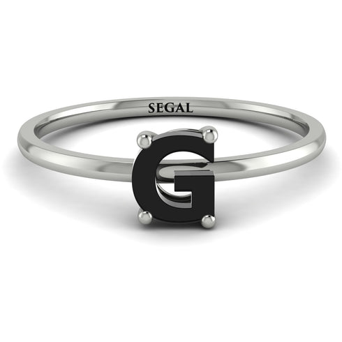 G Letter - Initial White Gold Diamond Ring