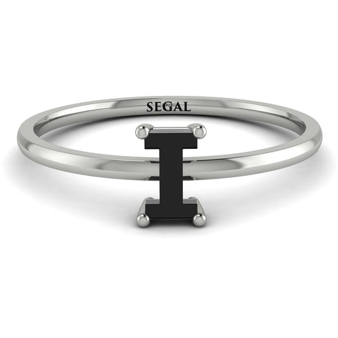 I Letter - Initial White Gold Diamond Ring