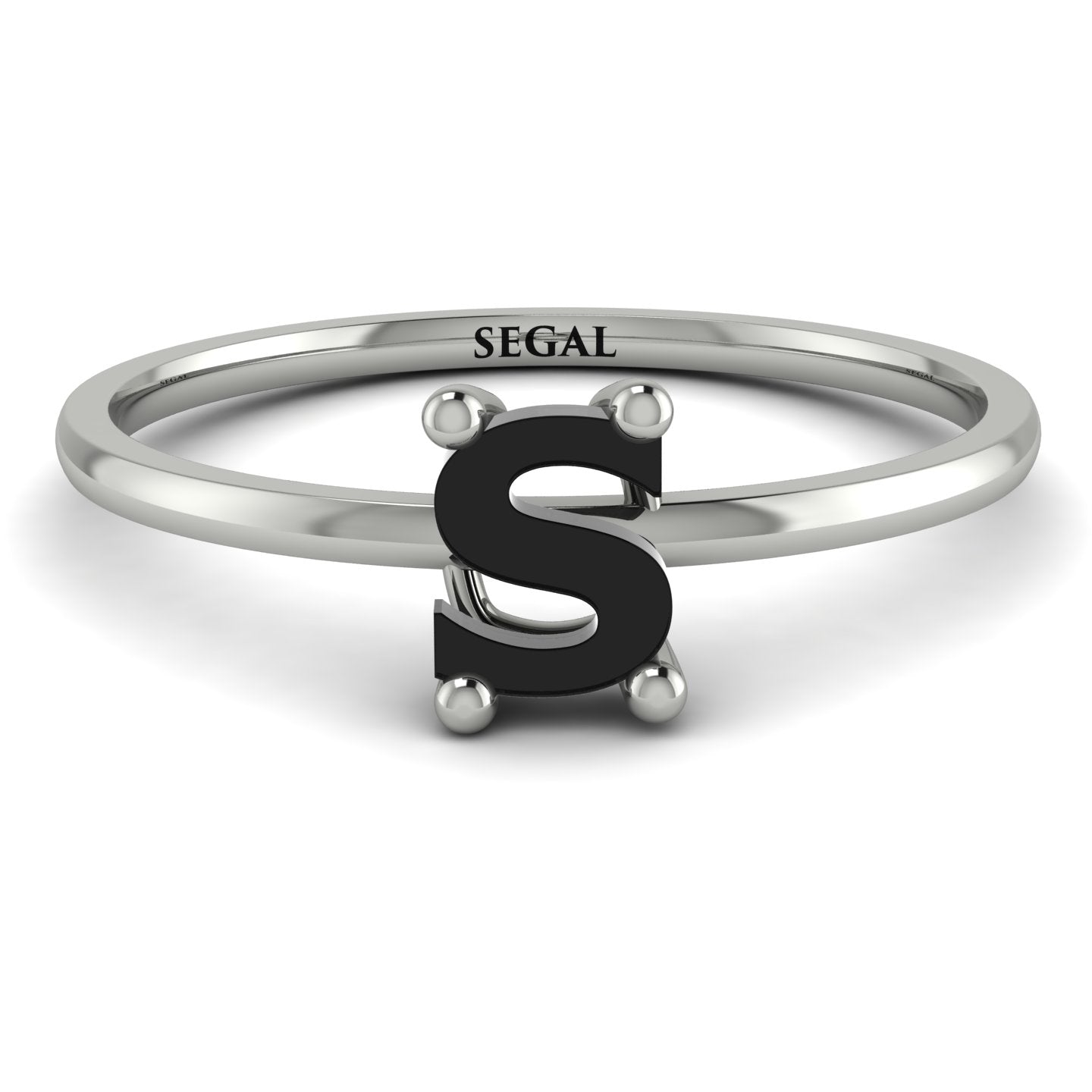S Initial Bezel Wire Ring – KATHRYN New York