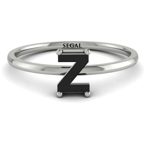 Z Letter - Initial White Gold Diamond Ring