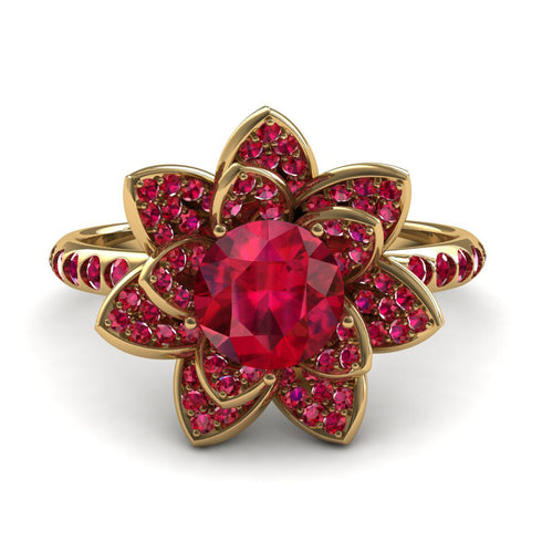 Lotus Ruby Engagement Ring - Princess Lotus no. 7