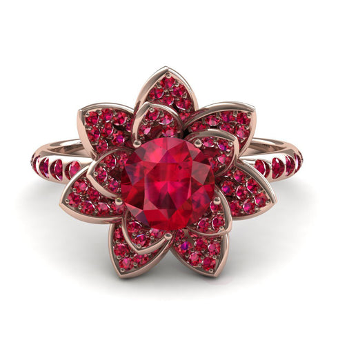 Lotus Ruby Engagement Ring - Princess Lotus no. 8