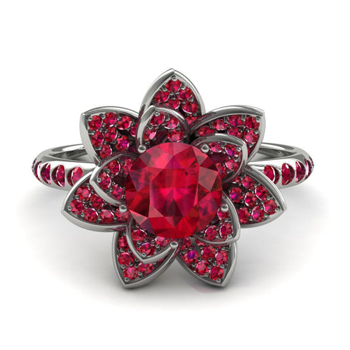 Lotus Ruby Engagement Ring - Princess Lotus no. 9