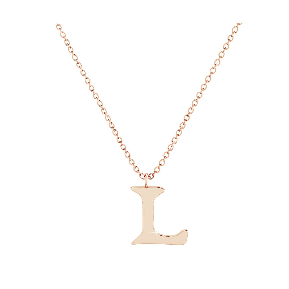 Amazon.com: 14k Solid Gold Diamond Initial Letter L Disc Handmade Pendant  Necklace with 18