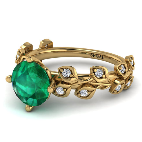 Leaves All Around Emerald Ring - Sydney 2ct No. 4