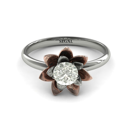 Lotus Two Toned Flower Diamond ring - Lotus no. 31