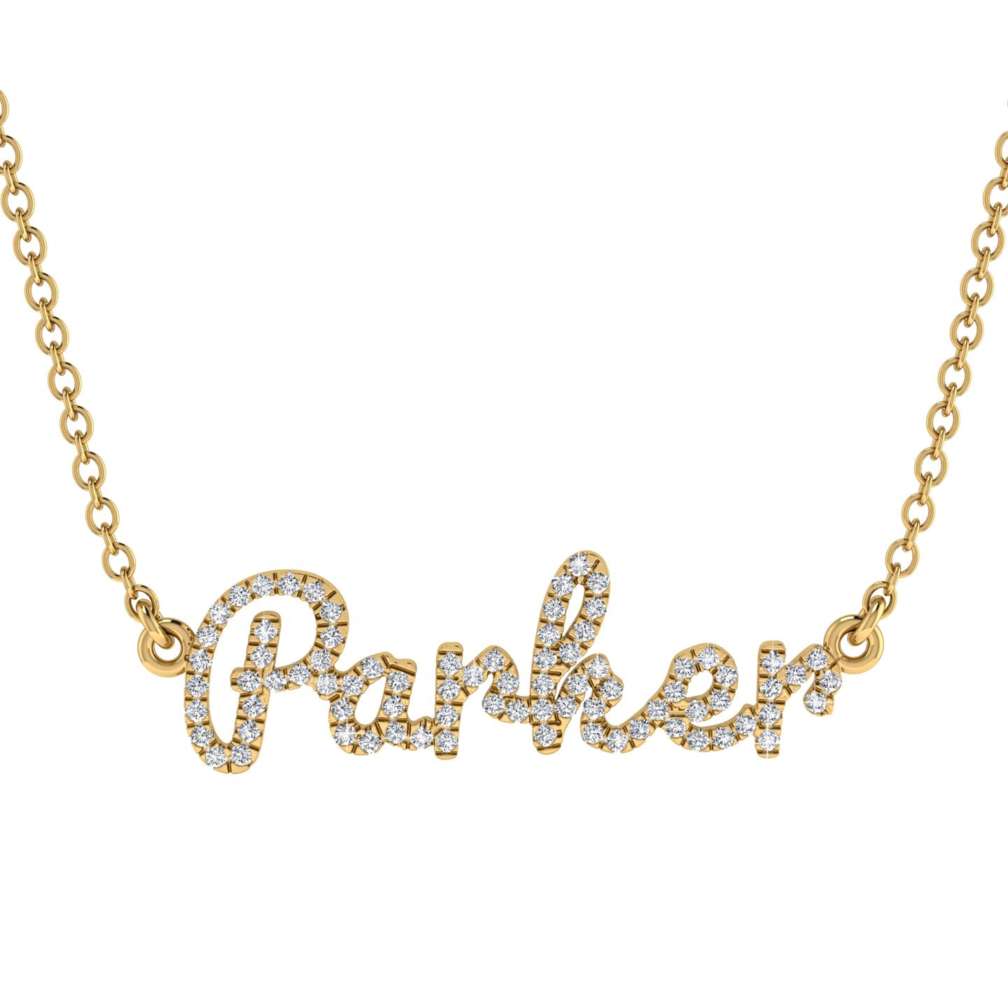 Diamond Gold Name Necklace - Parker