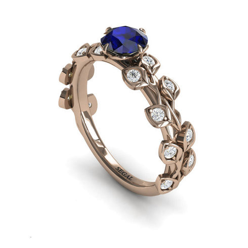 JD - Leafs All Around Blue Sapphire Ring- Sydney no. 8