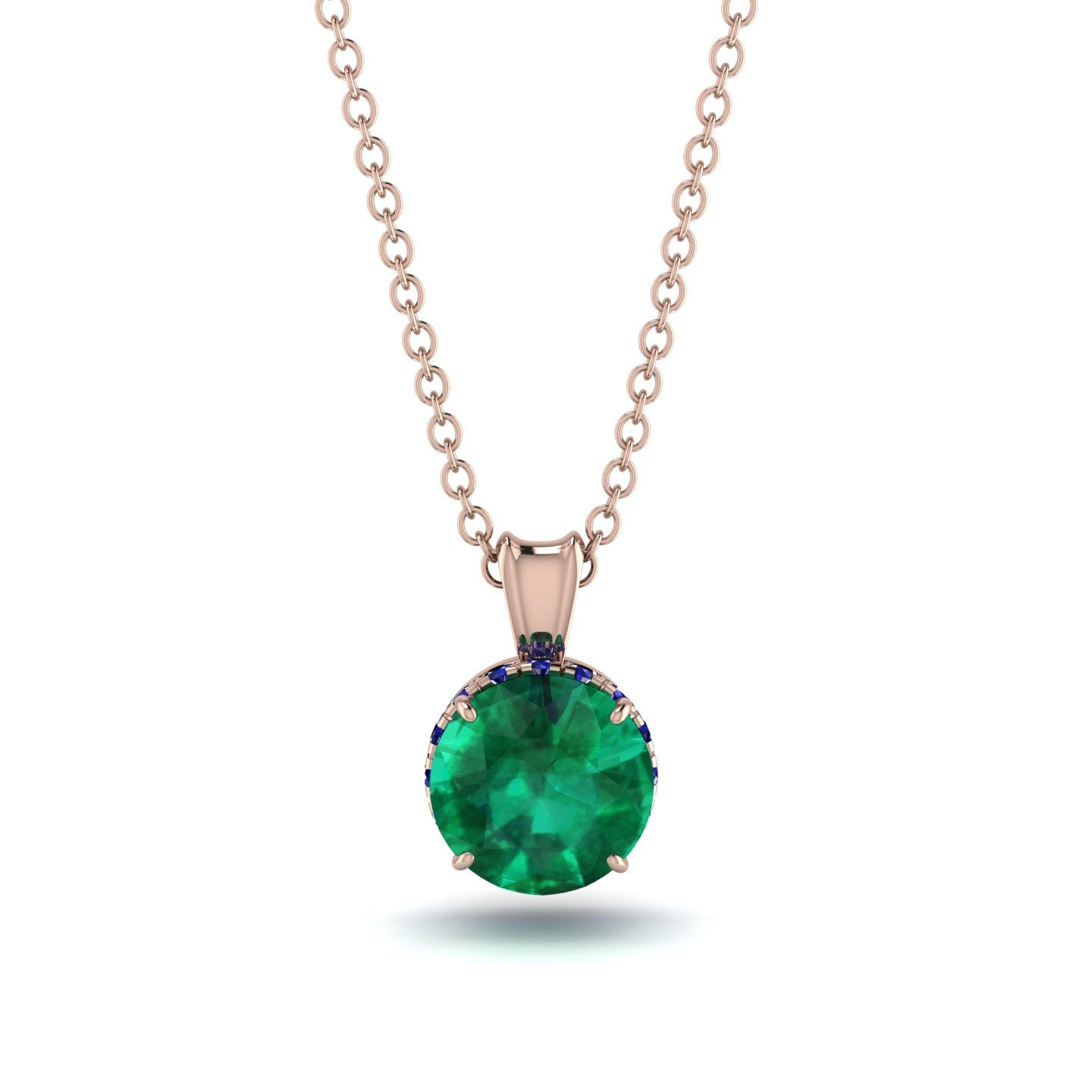 14K Rose Gold Diamond and Emerald Necklace – Andrea Groussman Fine Jewelry