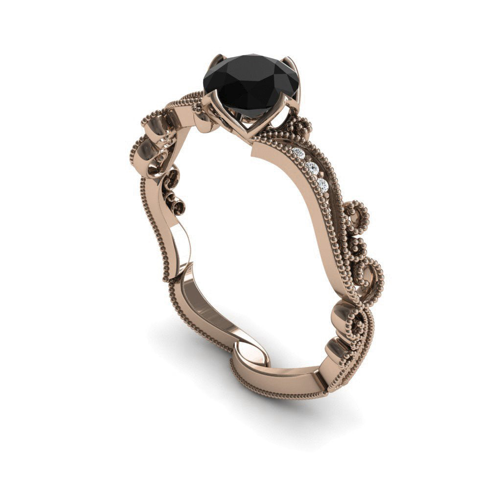 Black diamond vintage engagement rings Clearance