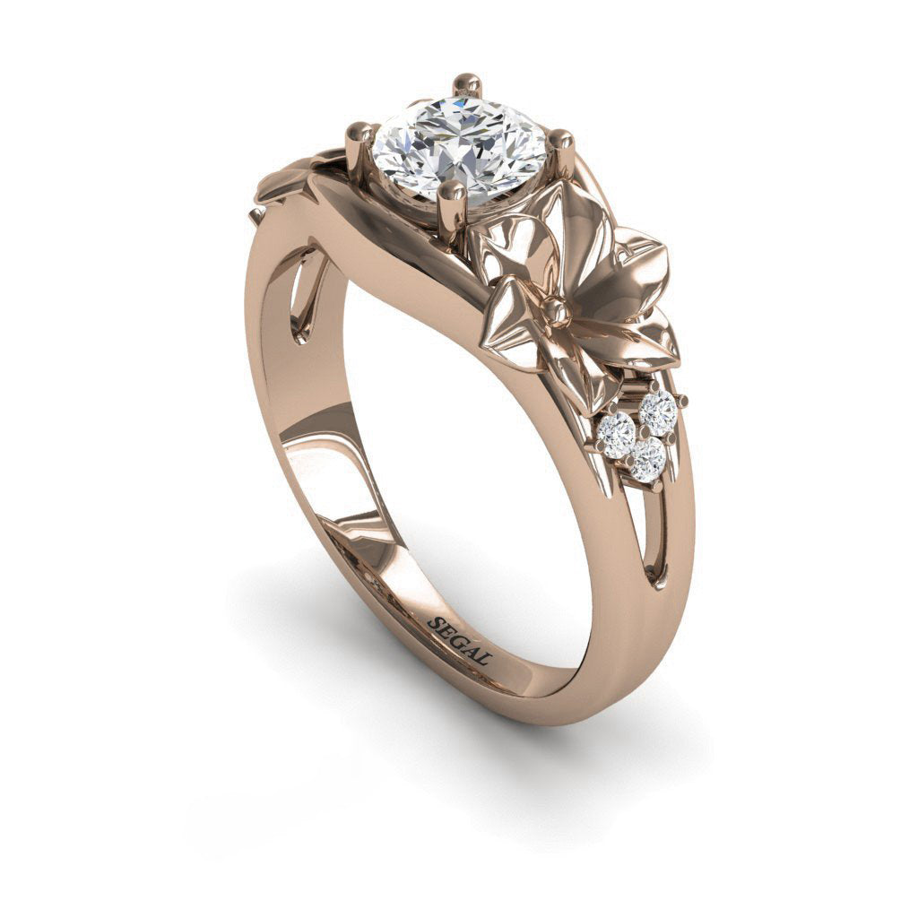 1ct Blossom Flower Halo Engagement Ring