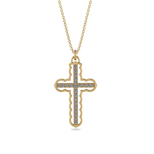 Diamond Cross Inside Cross Necklace - Raphael No. 1