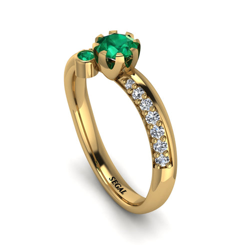 Delicate Emerald Engagement Ring - Karen No. 4