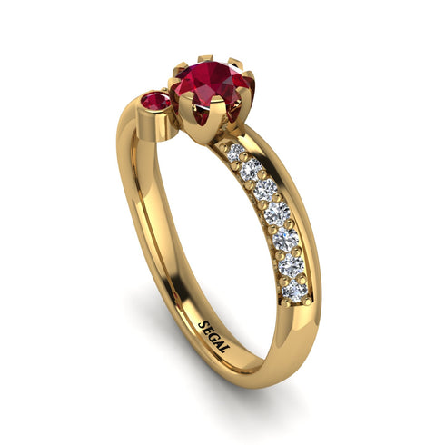 Delicate Ruby Engagement Ring - Karen No. 10