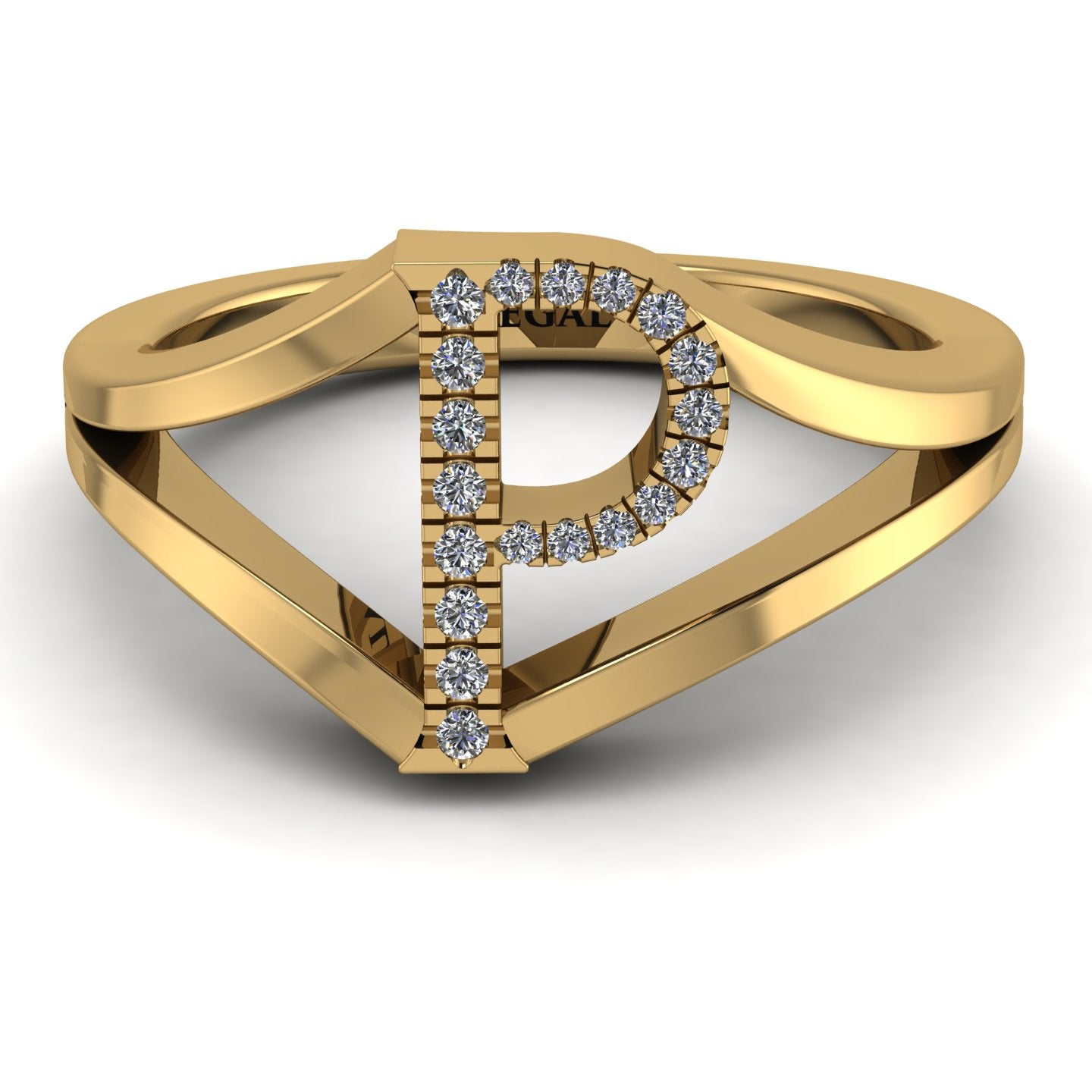 Customizable Alphabet Initial P Letter Personal Diamond 0.10 Carat 9Kt  Yellow Gold Ring For Sale at 1stDibs | gold ring p letter, gold ring with  letter p, p letter ring