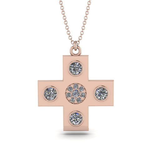 Equilateral Diamond Cross Necklace - Jayce No. 2