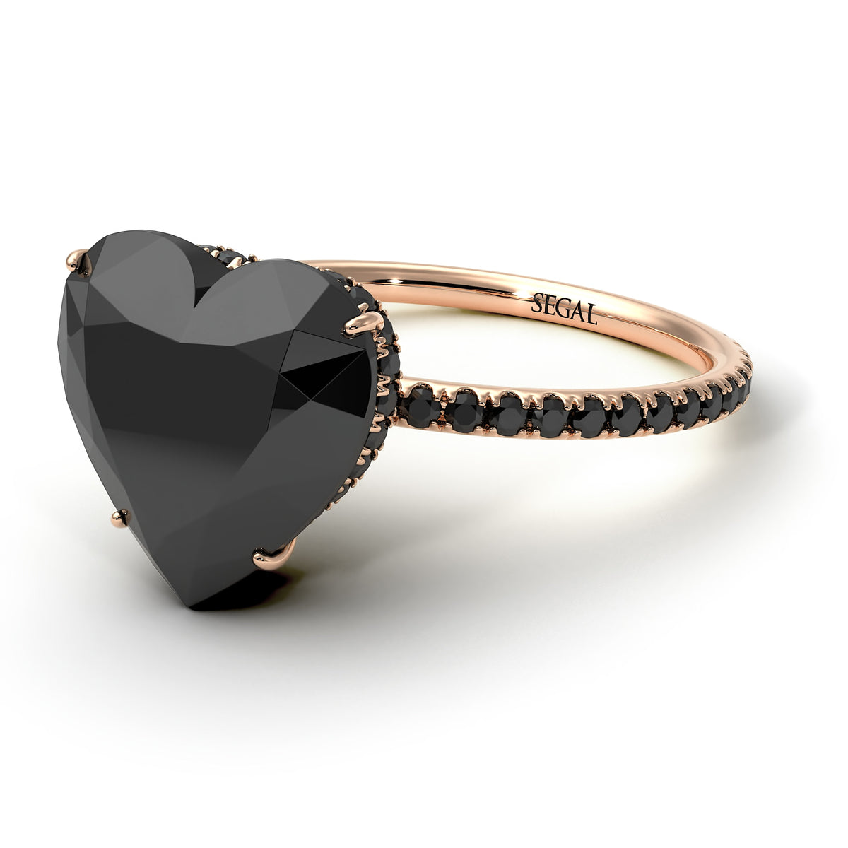 Unique Casual Silver Plated Imitate Black Heart Shape Korean Ring For Women