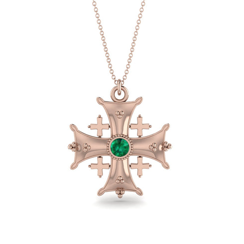 Jerusalem Emerald Cross Necklace - Elijah No. 5