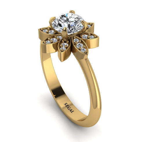 Round Diamond Flower Ring - Michelle No. 1