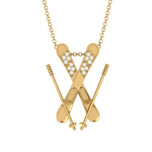 Skis Diamond Necklace - Zachary No. 1