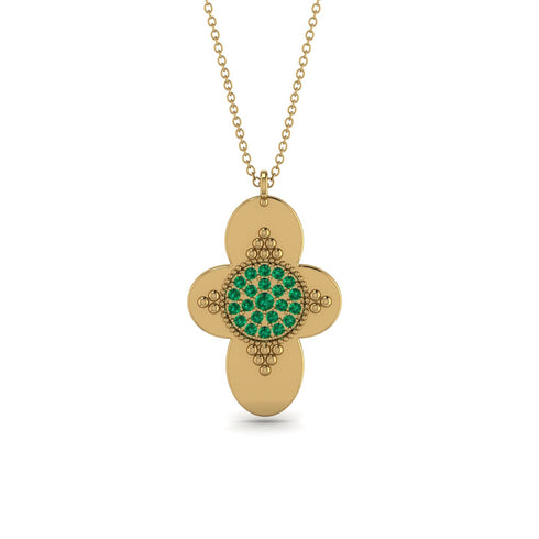 Unique Emerald Cross Amulet - Grayson No. 4