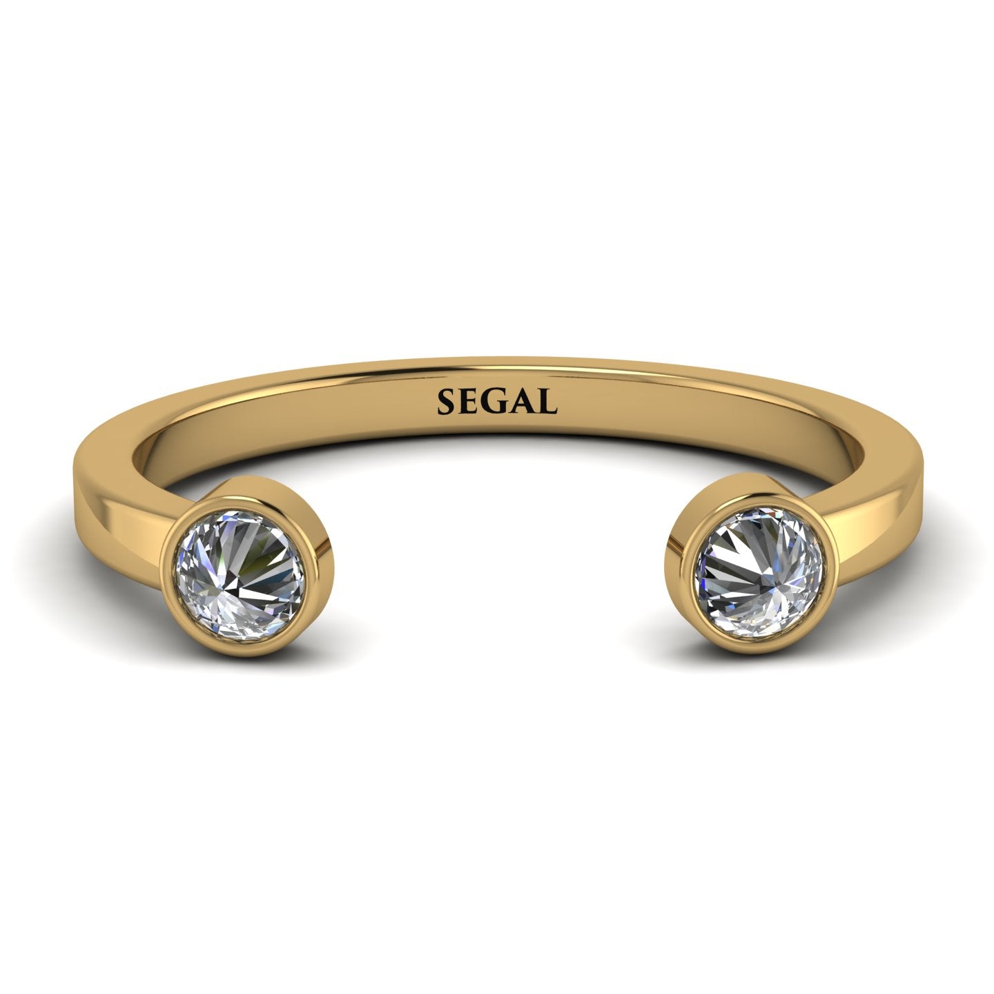 Upside Down Diamond Open Diamond Ring - Melody No. 1 14K Yellow Gold / Lab Created Diamond / 0.2ct / 3mm | Segal Jewelry